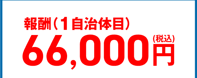 報酬66,000円(税込)/１自治体